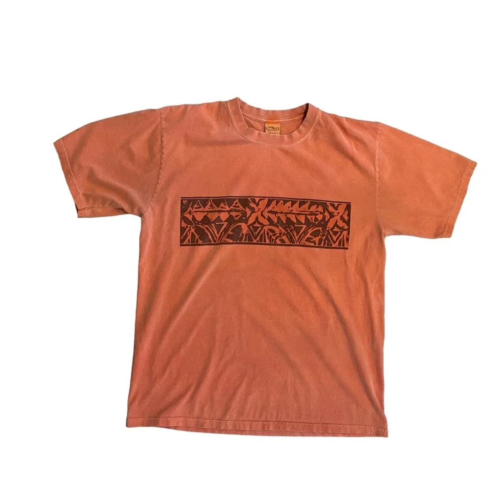 Crazy Shirts Men's Hawaiian Tribal Band Tee T Shirt Tangerine Orange Dyed Large - Picture 7 of 10
